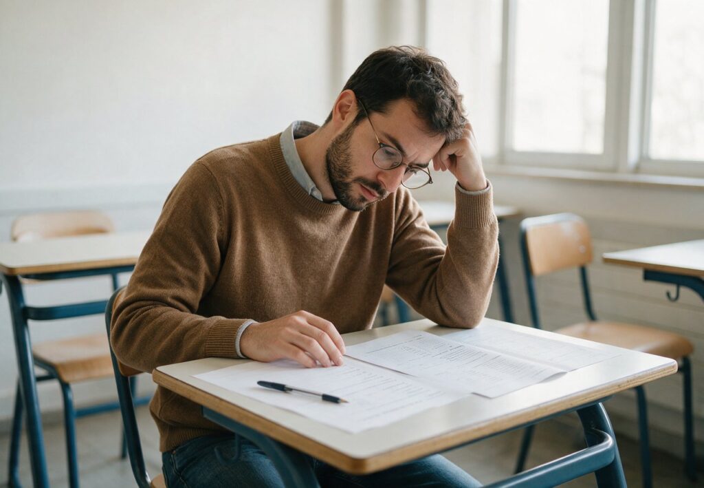 TCF o DELF: estudiante haciendo un examen oficial de francés